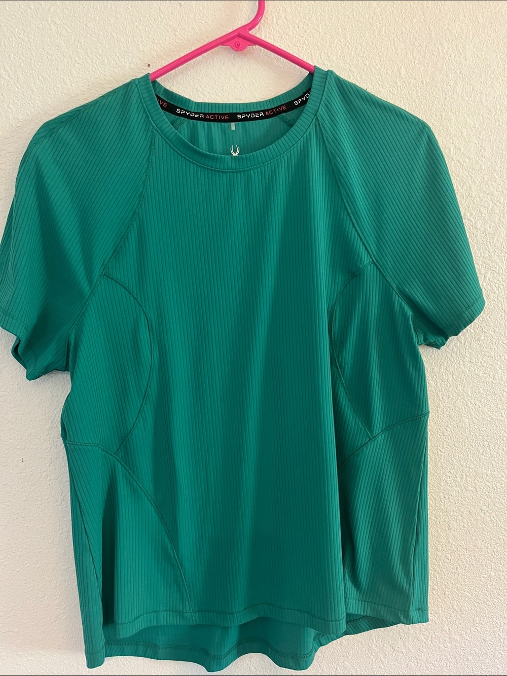 Women’s Spyder Teal Short-Sleeve Athletic Tee.  L